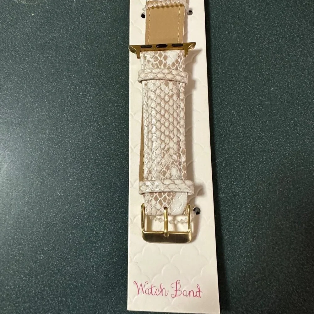 Altard State Snakeskin Textured Watch Band With Gold Hardware & Adjustable Buckl